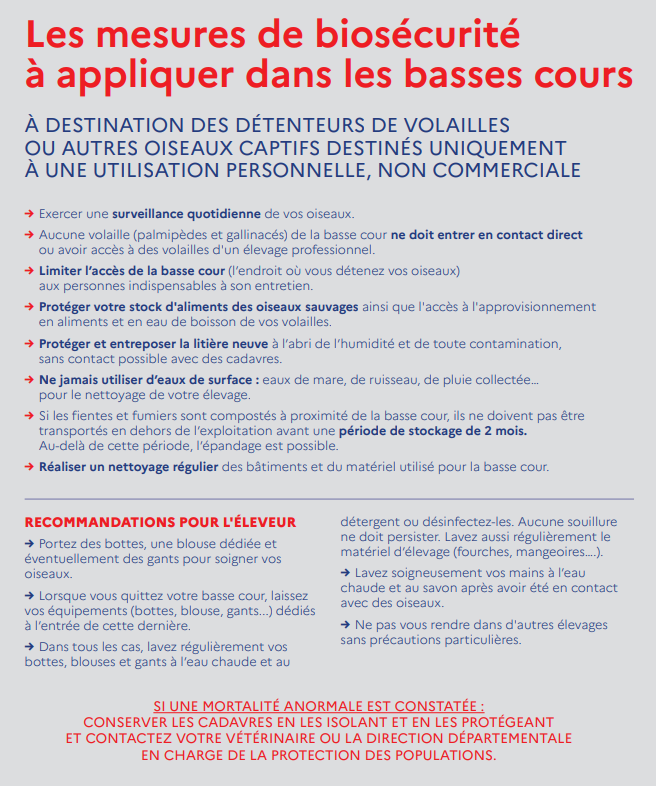 LES MESURES DE BIOSECURITE